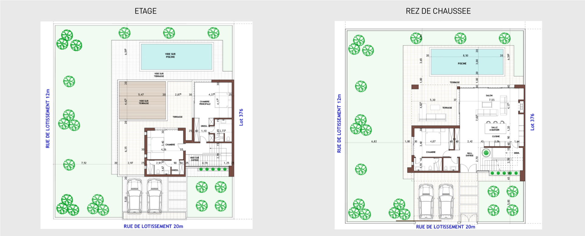 Plan de masse — Villa 3 chambres à 3 façades