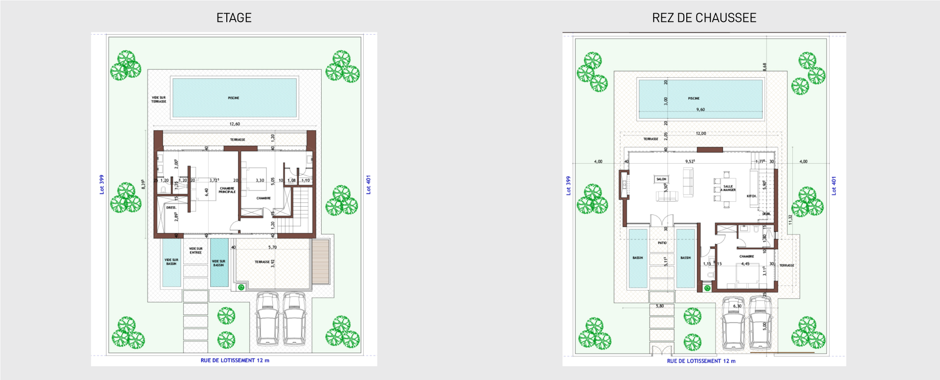 Plan de masse — Villa 3 chambres à 4 façades